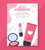 make-up cosmetica collectie poster sjabloon cartoon achtergrond afbeelding vector