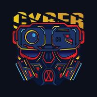 masker cyberpunk vector logo cyber illustratie.
