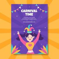 gelukkig carnaval partij poster sjabloon cartoon achtergrond vectorillustratie vector