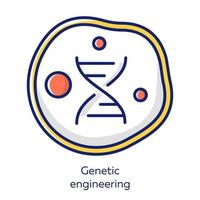 genetische manipulatie witte kleur pictogram. genmanipulatie met behulp van biotechnologie. levende lichaamscel. genoom modificatie. organisme eigenschappen wijzigen. geïsoleerde vectorillustratie vector