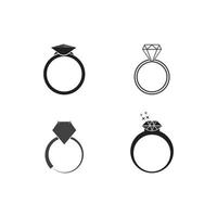 diamanten ring pictogram vector illustratie ontwerpsjabloon