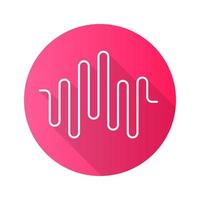 muziek ritme Golf roze platte ontwerp lange schaduw glyph pictogram. discofeest, dj-soundtrack spelen. geluidsgolf. audiovolume, equalizerniveau. digitale geluidsgolf. vector silhouet illustratie