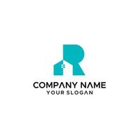 eerste letter r huis herenhuis logo vector illustratie geïsoleerde background