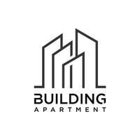 gebouw appartement logo ontwerp inspiratie geïsoleerde achtergrond vector