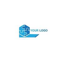 puzzel logo vector illustratie ontwerpsjabloon