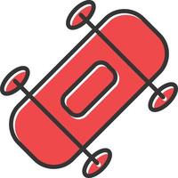 snowboard gevuld retro vector