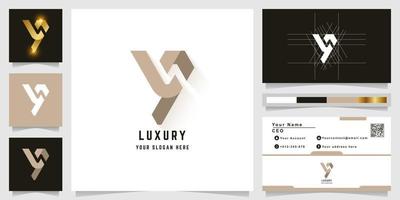 letter y of yn monogram logo met visitekaartje ontwerp vector