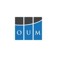 oum brief design.oum brief logo ontwerp op witte achtergrond. oum creatieve initialen brief logo concept. oum brief design.oum brief logo ontwerp op witte achtergrond. O vector