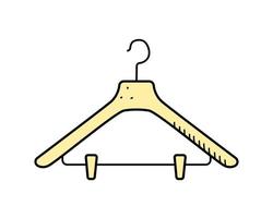 pictogram kleerhanger, accessoire garderobe paskamer. vectorillustratie van een isolaat op een witte achtergrond. vector