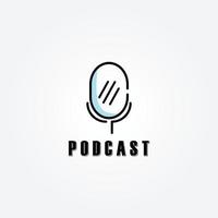 logo microfoon voor podcast illustratie ontwerp afbeelding inspiratie eenvoudig vector