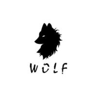 wolf silhouet vectorillustratie, wolf hoofd grafische embleem vector