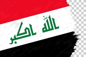 horizontale abstracte grunge geborsteld vlag van irak op transparant raster. vector
