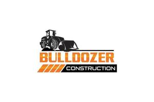 bulldozer logo sjabloon vector. zwaar materieel logo vector voor bouwbedrijf. creatieve graafmachine illustratie voor logo sjabloon.