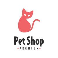 roze kat dierenwinkel logo vector