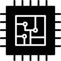 processor glyph-pictogram vector