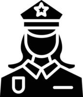 politie vrouw glyph icoon vector