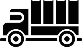 militaire vrachtwagen glyph icoon vector