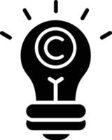copyright glyph-pictogram vector