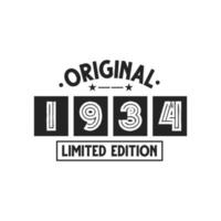 geboren in 1934 vintage retro verjaardag, originele limited edition uit 1934 vector