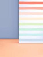 vector 3d illustratie minimale pastel studio shot achtergrond met regenboog streeppatroon voor productweergave.