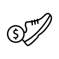 dure sneakers pictogram vector overzicht illustratie