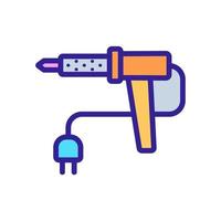 elektrische nichrome soldeerbout pictogram vector overzicht illustratie