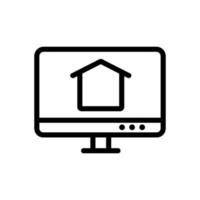 slimme huis pictogram vector. geïsoleerde contour symbool illustratie vector