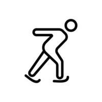 man op schaatsen pictogram vector. geïsoleerde contour symbool illustratie vector