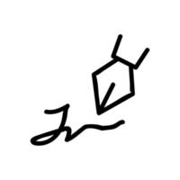 handtekening inkt pen pictogram vector overzicht illustratie