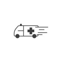 vector teken van het symbool van de ambulance vrachtwagen is geïsoleerd op een witte achtergrond. ambulance vrachtwagen pictogram kleur bewerkbaar.