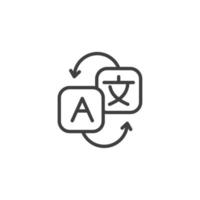 vector teken van de taal vertaling symbool is geïsoleerd op een witte achtergrond. taal vertaling pictogram kleur bewerkbaar.