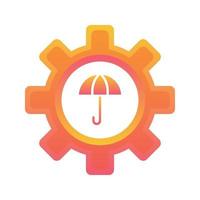 paraplu versnelling logo verloop ontwerp sjabloon pictogram element vector