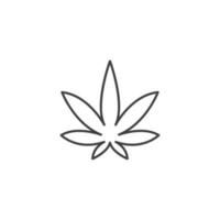 vector teken van het cannabis marihuana blad symbool is geïsoleerd op een witte achtergrond. cannabis marihuana blad pictogram kleur bewerkbaar.