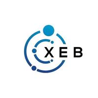 xeb brief technologie logo ontwerp op witte achtergrond. xeb creatieve initialen letter it logo concept. xeb brief ontwerp. vector