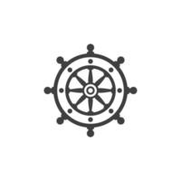 vector teken van het schip stuur symbool is geïsoleerd op een witte achtergrond. schip stuurpictogram kleur bewerkbaar.