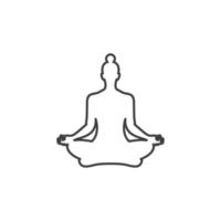 vector teken van het yoga-symbool is geïsoleerd op een witte achtergrond. yoga pictogram kleur bewerkbaar.