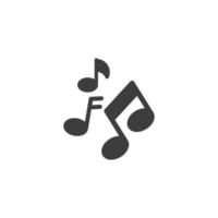 vector teken van het symbool van de muzieknoot is geïsoleerd op een witte achtergrond. muzieknootpictogram kleur bewerkbaar.