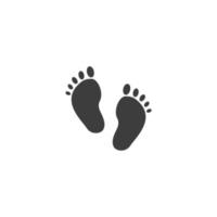 vectorteken van het voetafdruksymbool is geïsoleerd op een witte achtergrond. voetafdruk pictogram kleur bewerkbaar. vector