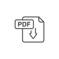 vector teken van het pdf-symbool is geïsoleerd op een witte achtergrond. pdf-pictogram kleur bewerkbaar.