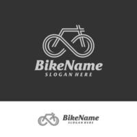 fiets oneindig logo ontwerpsjabloon. fiets logo concept vector. creatief pictogram symbool vector