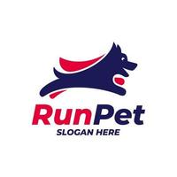 hond run logo ontwerpsjabloon. hond logo concept vector. creatief pictogram symbool vector