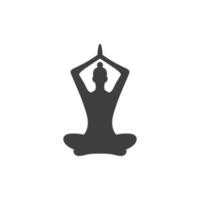 vector teken van het yoga-symbool is geïsoleerd op een witte achtergrond. yoga pictogram kleur bewerkbaar.