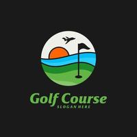 set golfbaan logo ontwerpsjabloon. golfbaan logo concept vector. creatief pictogram symbool vector