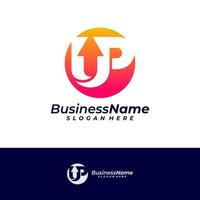 brief-up logo ontwerpsjabloon. initiaal omhoog logo concept vector. creatief pictogram symbool vector