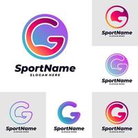 set van letter g logo ontwerpsjabloon. eerste g-logo concept vector. creatief pictogram symbool vector