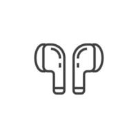 vector teken van het symbool van de draadloze oortelefoon is geïsoleerd op een witte achtergrond. draadloze oortelefoon pictogram kleur bewerkbaar.