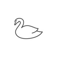 vector teken van het zwaan symbool is geïsoleerd op een witte achtergrond. zwaan pictogram kleur bewerkbaar.