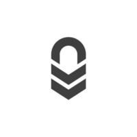 vector teken van de militaire rang badge embleem symbool is geïsoleerd op een witte achtergrond. militaire rang badge embleem pictogram kleur bewerkbaar.