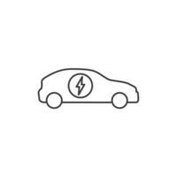 vector teken van de eco vriendelijke auto of elektrisch voertuig symbool is geïsoleerd op een witte achtergrond. eco-vriendelijke auto of elektrisch voertuig pictogram kleur bewerkbaar.