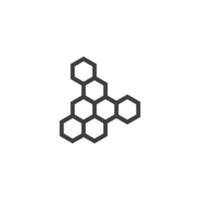 vectorteken van het honingraatsymbool is geïsoleerd op een witte achtergrond. honingraat pictogram kleur bewerkbaar. vector